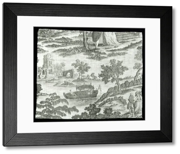 Framed Print : Panel (Furnishing Fabric), England, c. 1780. Creator: D. Richards Framed Print : Panel (Furnishing Fabric), England, c. 1780. Creator: D. Richards