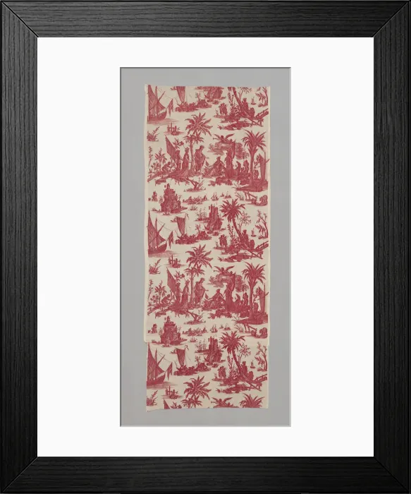 Framed Print : L'Hommage de l'Amerique a la France (America's Tribute to France) (Furnishing Fabric), c. 1780. Creators: Jean Baptiste Marie Huet, Christophe-Philippe Oberkampf, Oberkampf Manufactory
