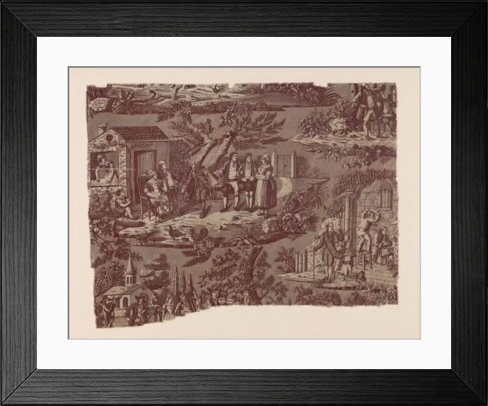Framed Print : La Noce de Campagne (The Country Wedding) (Furnishing Fabric), France, c. 1820 Framed Print : La Noce de Campagne (The Country Wedding) (Furnishing Fabric), France, c. 1820