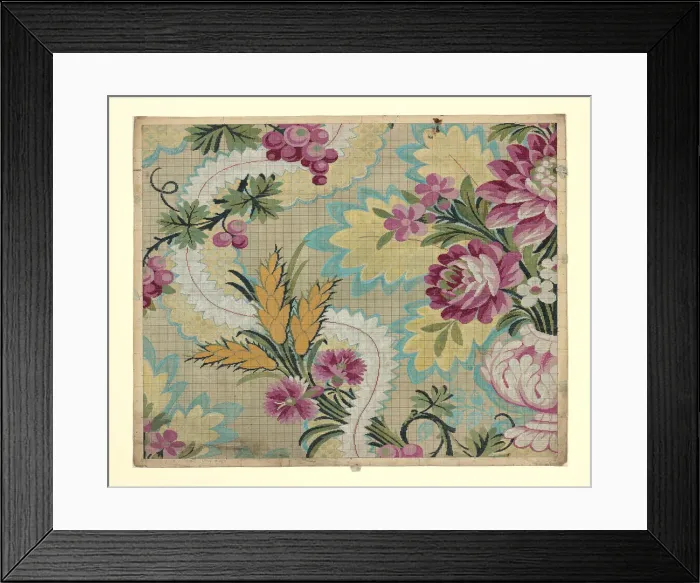 Framed Print : Mise-en-carte (Point-paper), France, 1760 / 90. Creator: Germain Freres Framed Print : Mise-en-carte (Point-paper), France, 1760 / 90. Creator: Germain Freres