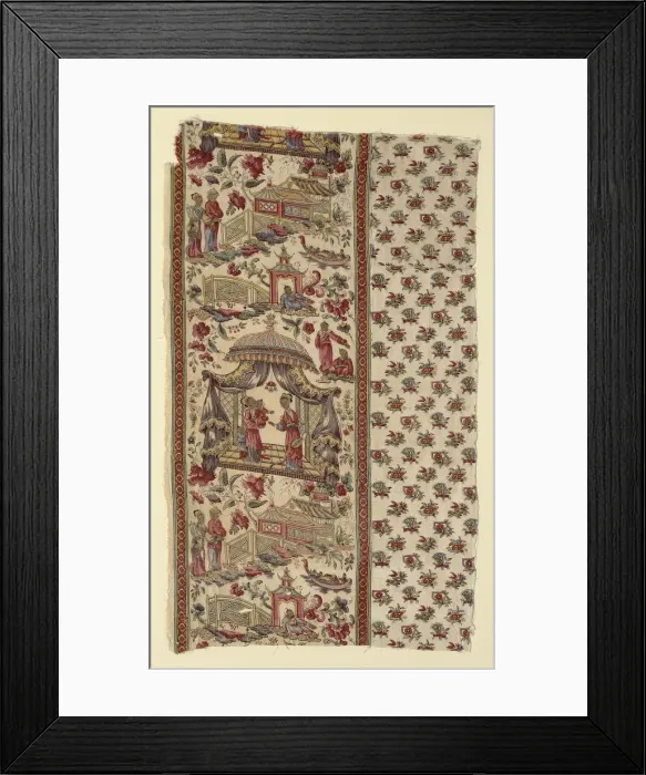Framed Print : Fragment (Furnishing Fabric), England, c. 1806. Creator: Bannister Hall Print Works Framed Print : Fragment (Furnishing Fabric), England, c. 1806. Creator: Bannister Hall Print Works