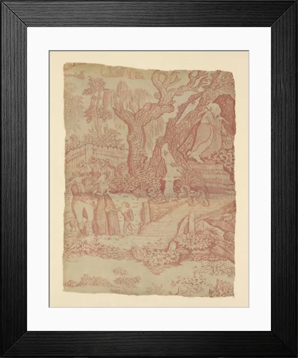 Framed Print : Changing Seasons (Furnishing Fabric), England, 1789 / 90. Creator: Unknown Framed Print : Changing Seasons (Furnishing Fabric), England, 1789 / 90. Creator: Unknown