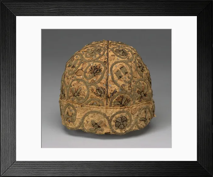 Framed Print : Mans Cap, England, 16th century. Creator: Unknown Framed Print : Mans Cap, England, 16th century. Creator: Unknown