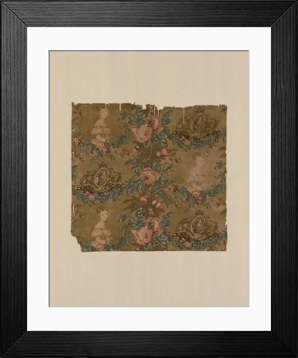 Framed Print : Fragment (Furnishing Fabric), England, 1837 / 38. Creator: Unknown Framed Print : Fragment (Furnishing Fabric), England, 1837 / 38. Creator: Unknown