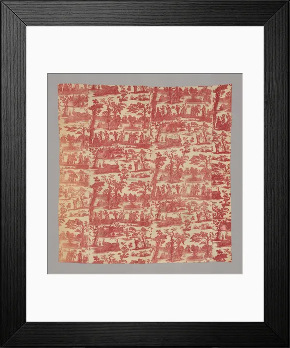 Framed Print : Commedia del Arte (Furnishing Fabric), England, before 1784. Creator: Unknown Framed Print : Commedia del Arte (Furnishing Fabric), England, before 1784. Creator: Unknown