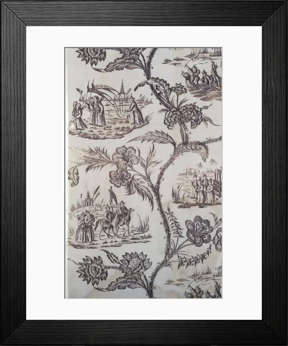 Framed Print : Panel (Furnishing Fabric), England, c. 1770 / 80. Creator: Unknown Framed Print : Panel (Furnishing Fabric), England, c. 1770 / 80. Creator: Unknown