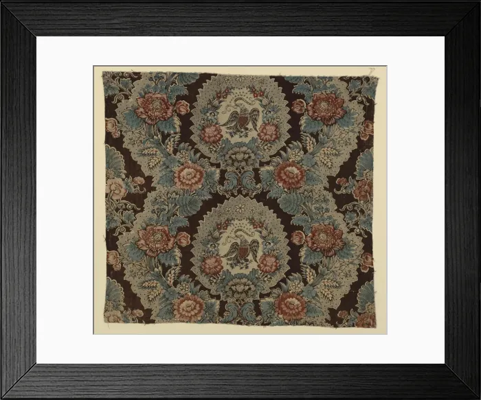 Framed Print : E Pluribus Unum (From the Many, One) (Furnishing Fabric), Manchester, 1825 / 35 Framed Print : E Pluribus Unum (From the Many, One) (Furnishing Fabric), Manchester, 1825 / 35