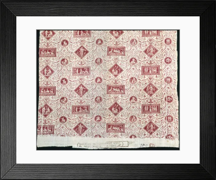 Framed Print : Panel (Furnishing Fabric), France, 1795 / 99. Creator: Oberkampf Manufactory Framed Print : Panel (Furnishing Fabric), France, 1795 / 99. Creator: Oberkampf Manufactory