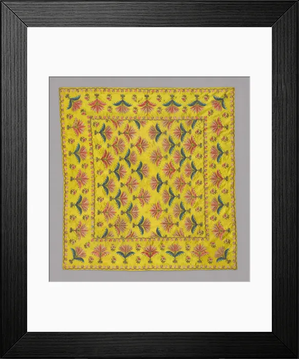 Framed Print : Needlework Cover, India, 19th century. Creator: Unknown Framed Print : Needlework Cover, India, 19th century. Creator: Unknown