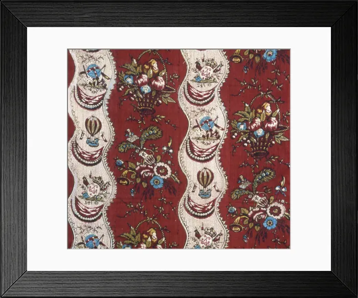 Framed Print : Panel (Furnishing Fabric), Nantes, c. 1785. Creator: Unknown Framed Print : Panel (Furnishing Fabric), Nantes, c. 1785. Creator: Unknown