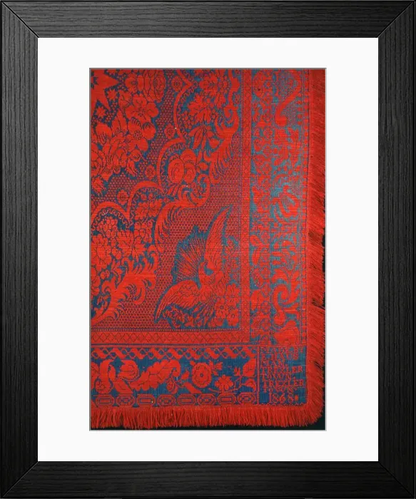 Framed Print : Coverlet, Pennsylvania, 1868. Creator: Ephraim Hausman Framed Print : Coverlet, Pennsylvania, 1868. Creator: Ephraim Hausman