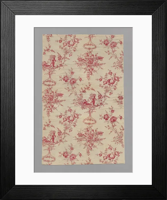 Framed Print : Children Harvesting (Furnishing Fabric), Orleans, 18th century. Creator: Unknown Framed Print : Children Harvesting (Furnishing Fabric), Orleans, 18th century. Creator: Unknown