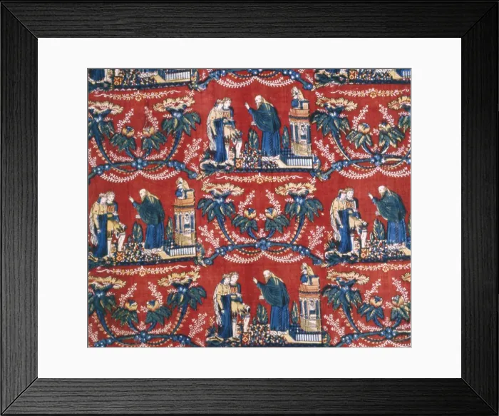 Framed Print : Le Mariage (Furnishing Fabric), Bolbec, c. 1810. Creator: Unknown Framed Print : Le Mariage (Furnishing Fabric), Bolbec, c. 1810. Creator: Unknown