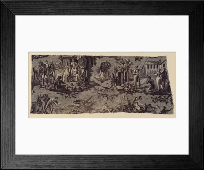 Framed Print : Paul and Virginie Furnishing Fabric, Nantes, 1800 / 10. Creator: Unknown Framed Print : Paul and Virginie Furnishing Fabric, Nantes, 1800 / 10. Creator: Unknown