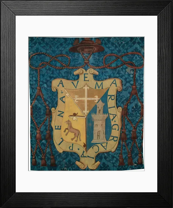 Framed Print : Armorial with an Unidentified Coat of Arms, Flanders, c. 1550. Creator: Unknown Framed Print : Armorial with an Unidentified Coat of Arms, Flanders, c. 1550. Creator: Unknown