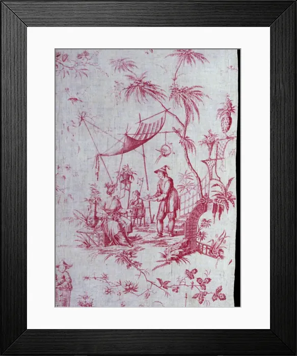 Framed Print : Panel (Furnishing Fabric), France, 1780. Creator: Unknown Framed Print : Panel (Furnishing Fabric), France, 1780. Creator: Unknown