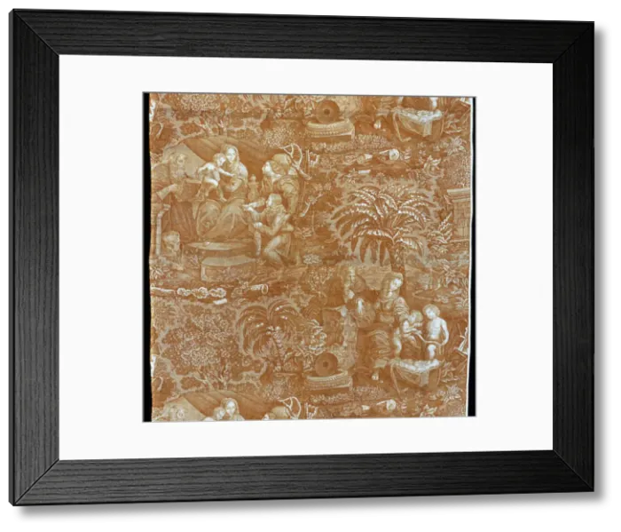 Framed Print : Panel (Furnishing Fabric), France, 1825 / 75. Creator: Unknown Framed Print : Panel (Furnishing Fabric), France, 1825 / 75. Creator: Unknown
