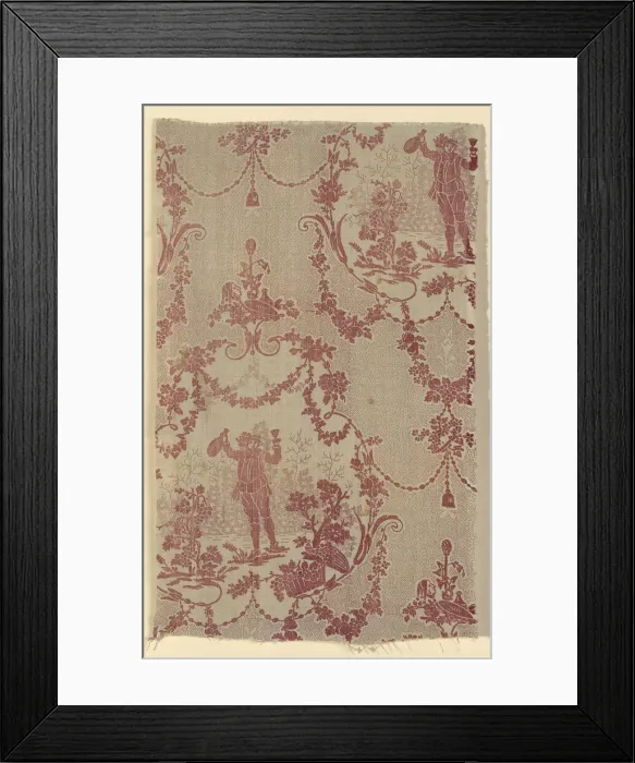 Framed Print : Le Petit Buveur (The Little Drinker) (Furnishing Fabric), France, 1765 / 70 Framed Print : Le Petit Buveur (The Little Drinker) (Furnishing Fabric), France, 1765 / 70