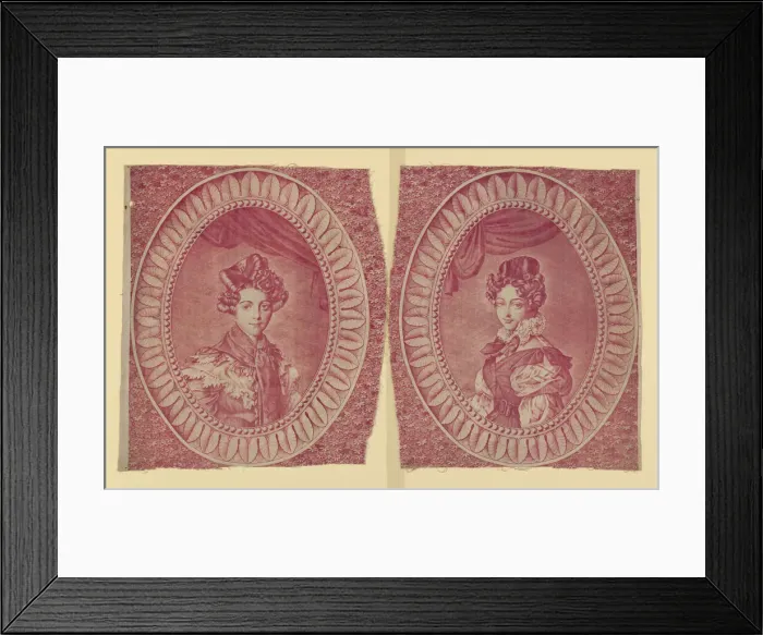 Framed Print : Panels (Furnishing Fabric), Munster, c. 1830. Creator: Hartmann et Fils Framed Print : Panels (Furnishing Fabric), Munster, c. 1830. Creator: Hartmann et Fils