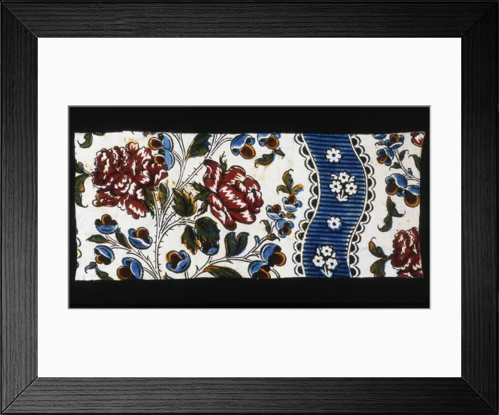 Framed Print : Blue Ribbon (Furnishing Fabric), France, 1760 / 64. Creator: Unknown Framed Print : Blue Ribbon (Furnishing Fabric), France, 1760 / 64. Creator: Unknown
