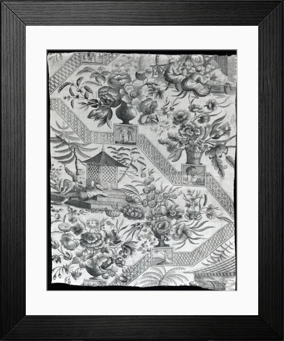 Framed Print : Panel (Furnishing Fabric), England, Late 18th early 19th century. Creator: Unknown Framed Print : Panel (Furnishing Fabric), England, Late 18th early 19th century. Creator: Unknown