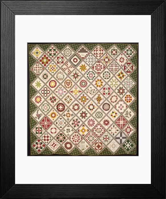 Framed Print : Friendship Quilt, New Jersey, 1842. Creator: Unknown Framed Print : Friendship Quilt, New Jersey, 1842. Creator: Unknown