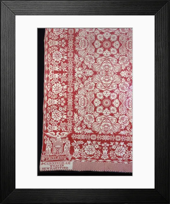 Framed Print : Coverlet, New York, 1840 / 45. Creator: James Cunningham Framed Print : Coverlet, New York, 1840 / 45. Creator: James Cunningham