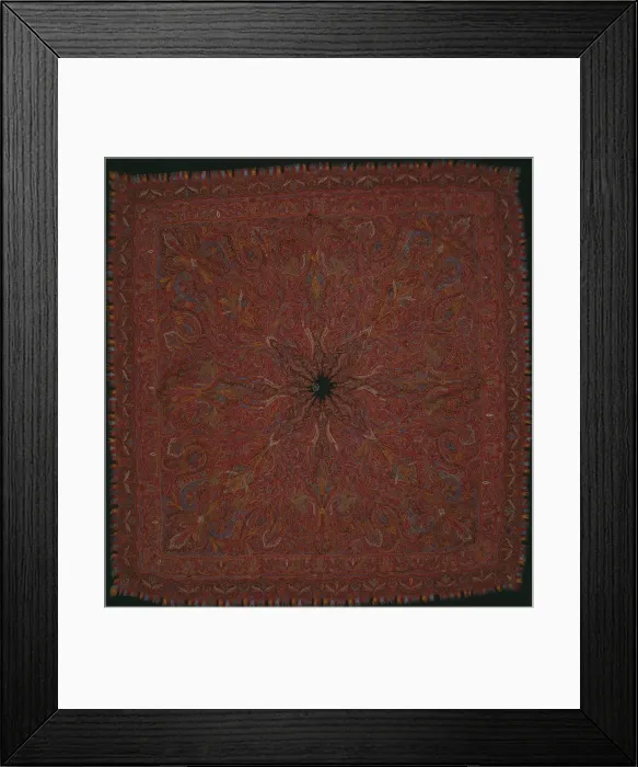 Framed Print : Square Shawl, India, 1870s. Creator: Unknown Framed Print : Square Shawl, India, 1870s. Creator: Unknown