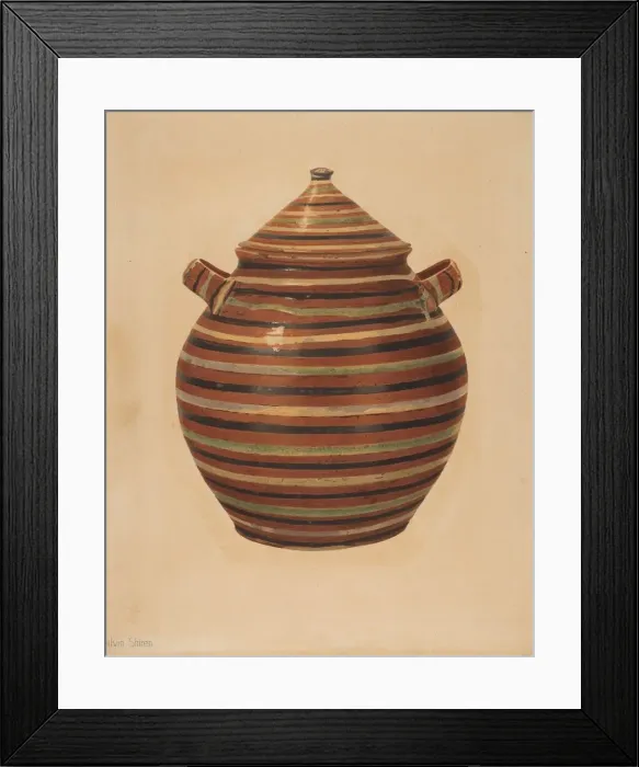Framed Print : Jar with Cover, c. 1938. Creator: Alvin Shiren Framed Print : Jar with Cover, c. 1938. Creator: Alvin Shiren
