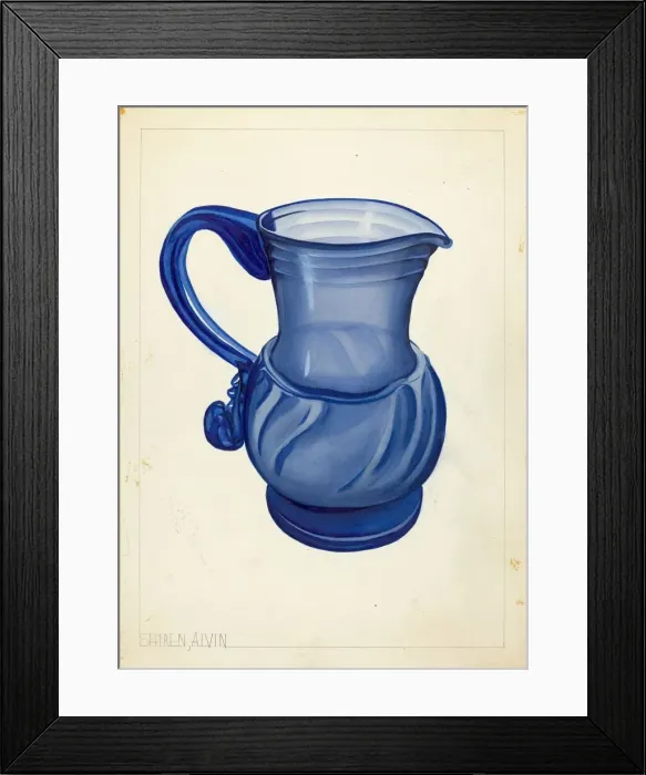 Framed Print : Blown Glass - Pitcher, 1935 / 1942. Creator: Alvin Shiren Framed Print : Blown Glass - Pitcher, 1935 / 1942. Creator: Alvin Shiren