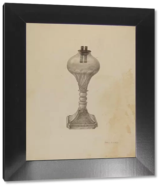 Whale Oil Lamp, c. 1941. Creator: Van Silvay