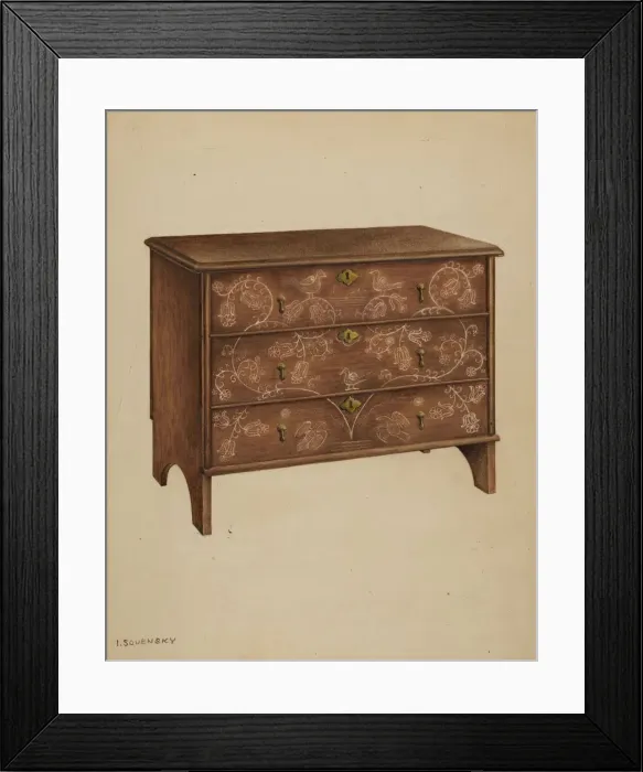 Framed Print : Chest with Drawers, c. 1937. Creator: Isidore Sovensky Framed Print : Chest with Drawers, c. 1937. Creator: Isidore Sovensky
