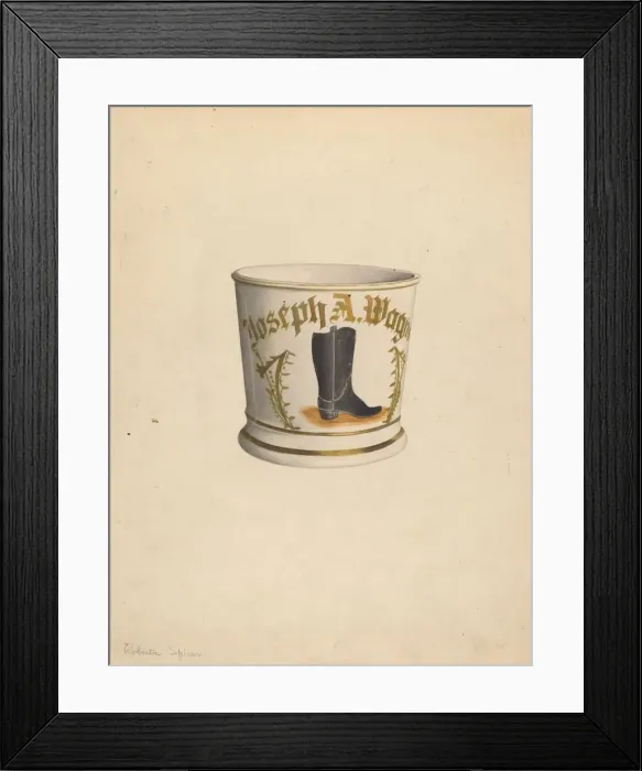 Framed Print : Shaving Mug, c. 1938. Creator: Roberta Spicer Framed Print : Shaving Mug, c. 1938. Creator: Roberta Spicer
