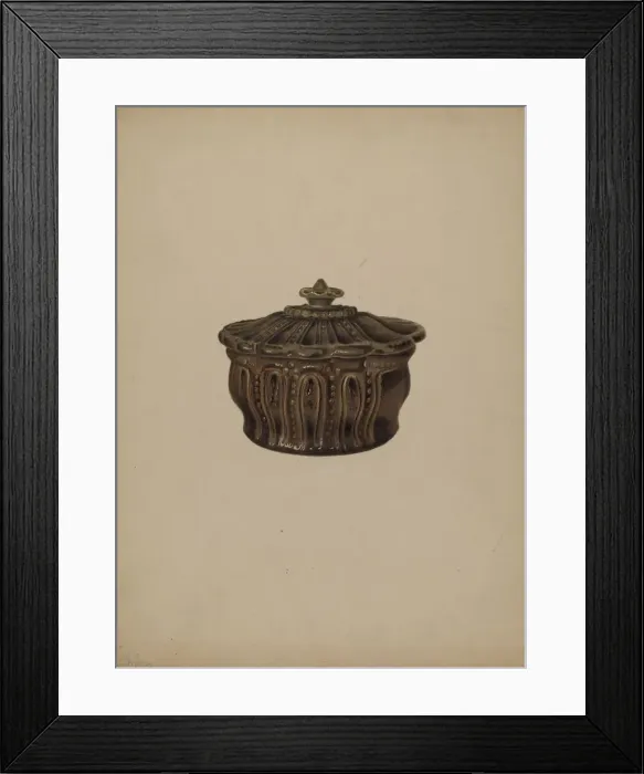 Framed Print : Pa. German Covered Dish, c. 1938. Creator: Alvin Shiren Framed Print : Pa. German Covered Dish, c. 1938. Creator: Alvin Shiren