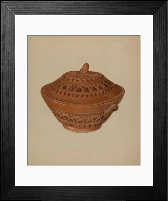 Framed Print : Pa. German Bowl, c. 1938. Creator: Alvin Shiren Framed Print : Pa. German Bowl, c. 1938. Creator: Alvin Shiren