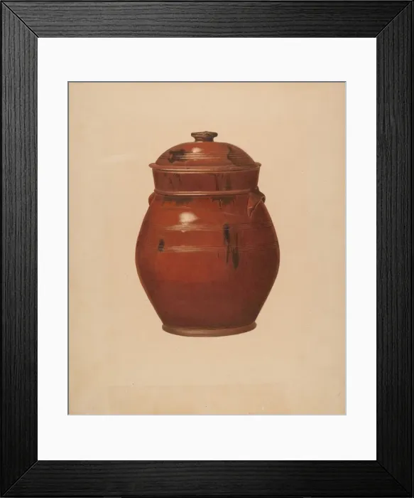 Framed Print : Jar with Cover, c. 1939. Creator: Alvin Shiren Framed Print : Jar with Cover, c. 1939. Creator: Alvin Shiren