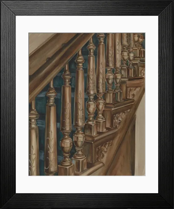Framed Print : Stair Case, c. 1936. Creator: Natalie Simon Framed Print : Stair Case, c. 1936. Creator: Natalie Simon