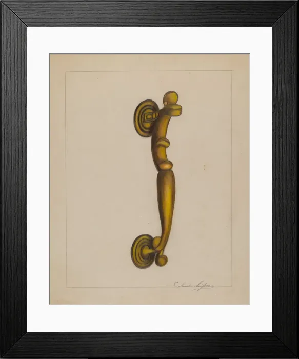 Framed Print : Door Knocker, c. 1936. Creator: Columbus Simpson Framed Print : Door Knocker, c. 1936. Creator: Columbus Simpson