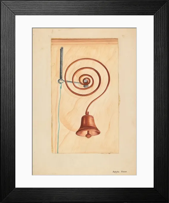 Framed Print : Door Bell, c. 1937. Creator: Natalie Simon Framed Print : Door Bell, c. 1937. Creator: Natalie Simon