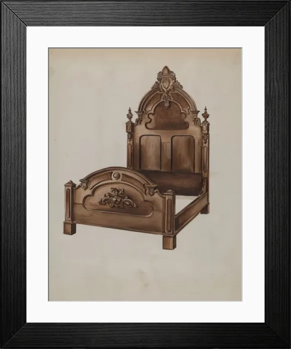 Framed Print : Bed, c. 1936. Creator: Natalie Simon Framed Print : Bed, c. 1936. Creator: Natalie Simon