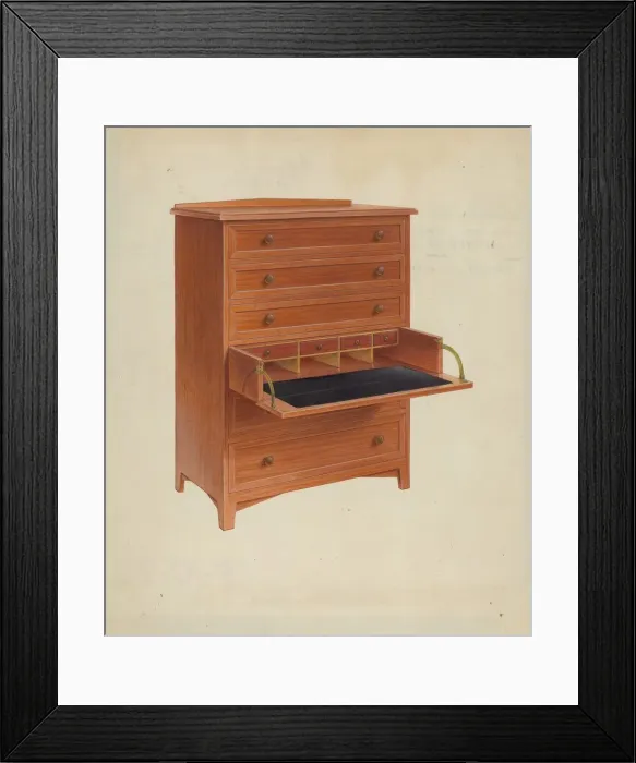 Framed Print : Shaker Secretary, c. 1938. Creator: Alfred H. Smith Framed Print : Shaker Secretary, c. 1938. Creator: Alfred H. Smith