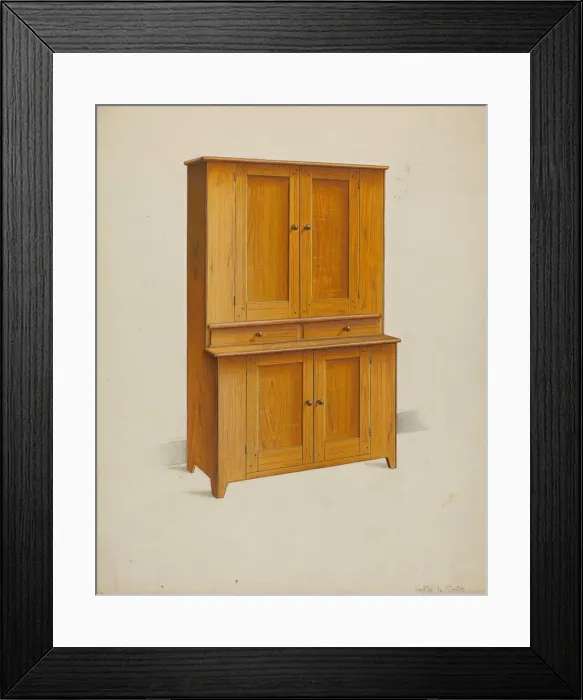 Framed Print : Shaker Cupboard, c. 1938. Creator: Alfred H. Smith Framed Print : Shaker Cupboard, c. 1938. Creator: Alfred H. Smith