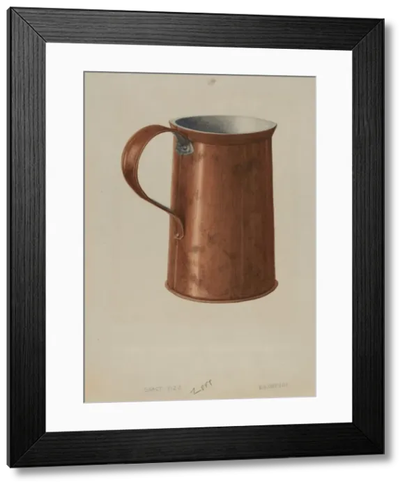 Framed Print : Copper Measuring Cup, c. 1938. Creator: Wilford H. Shurtliff Framed Print : Copper Measuring Cup, c. 1938. Creator: Wilford H. Shurtliff