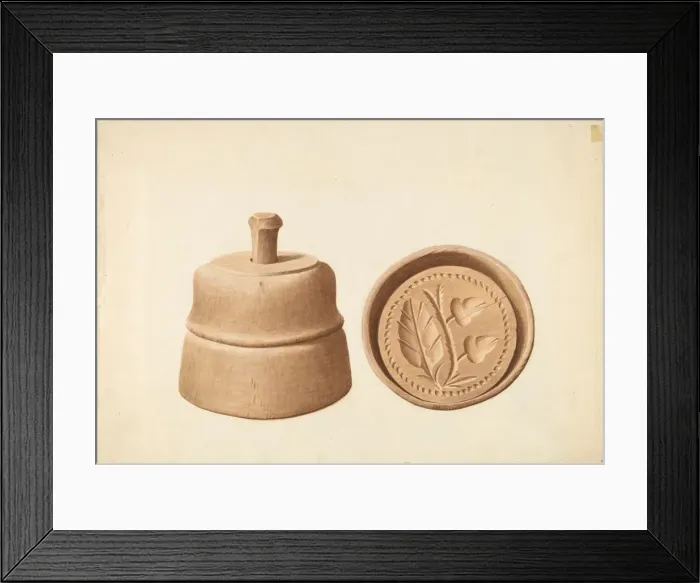 Framed Print : Butter Mold, c. 1938. Creator: Wilford H. Shurtliff Framed Print : Butter Mold, c. 1938. Creator: Wilford H. Shurtliff