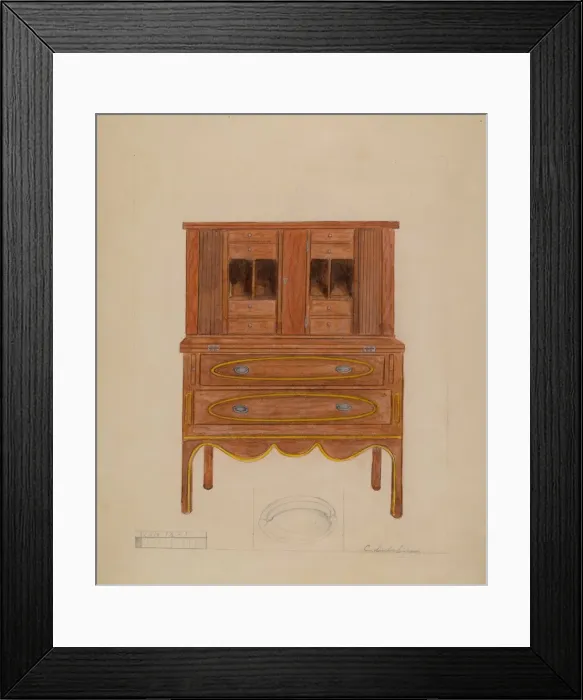 Framed Print : Writing Desk, 1935 / 1942. Creator: Columbus Simpson Framed Print : Writing Desk, 1935 / 1942. Creator: Columbus Simpson