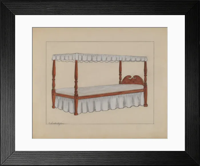 Framed Print : Four Poster Bed, c. 1937. Creator: Columbus Simpson Framed Print : Four Poster Bed, c. 1937. Creator: Columbus Simpson