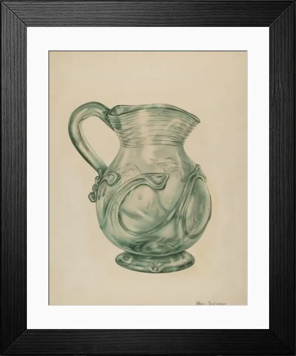 Framed Print : Glass Pitcher, 1935 / 1942. Creator: Van Silvay Framed Print : Glass Pitcher, 1935 / 1942. Creator: Van Silvay