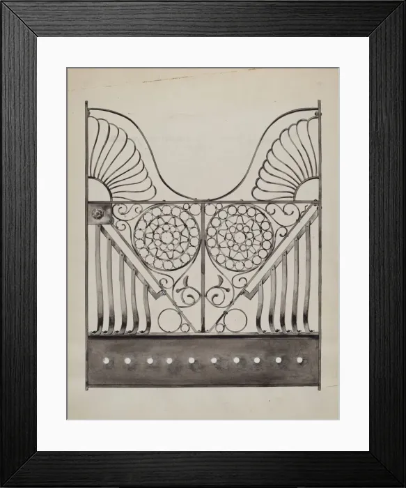 Framed Print : Iron Gate, c. 1936. Creator: Sebastian Simonet Framed Print : Iron Gate, c. 1936. Creator: Sebastian Simonet