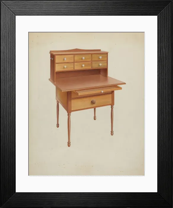 Framed Print : Shaker Sewing Table, c. 1938. Creator: Alfred H. Smith Framed Print : Shaker Sewing Table, c. 1938. Creator: Alfred H. Smith