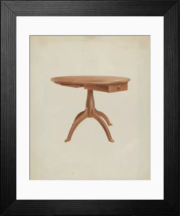 Framed Print : Shaker Round Table, 1935 / 1942. Creator: Alfred H. Smith Framed Print : Shaker Round Table, 1935 / 1942. Creator: Alfred H. Smith